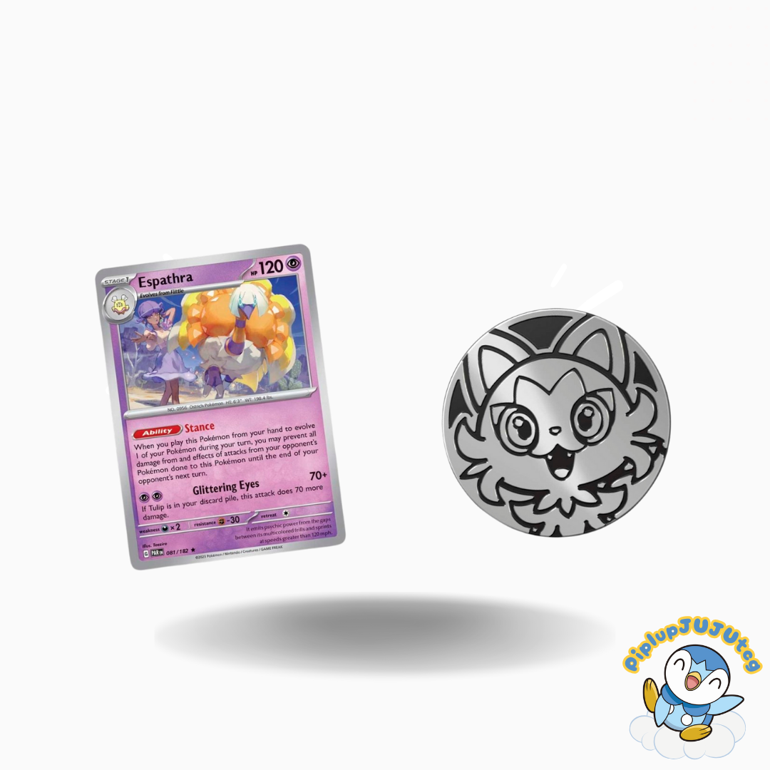 Pokémon TCG: Espathra Card with 2 Booster Packs & Coin